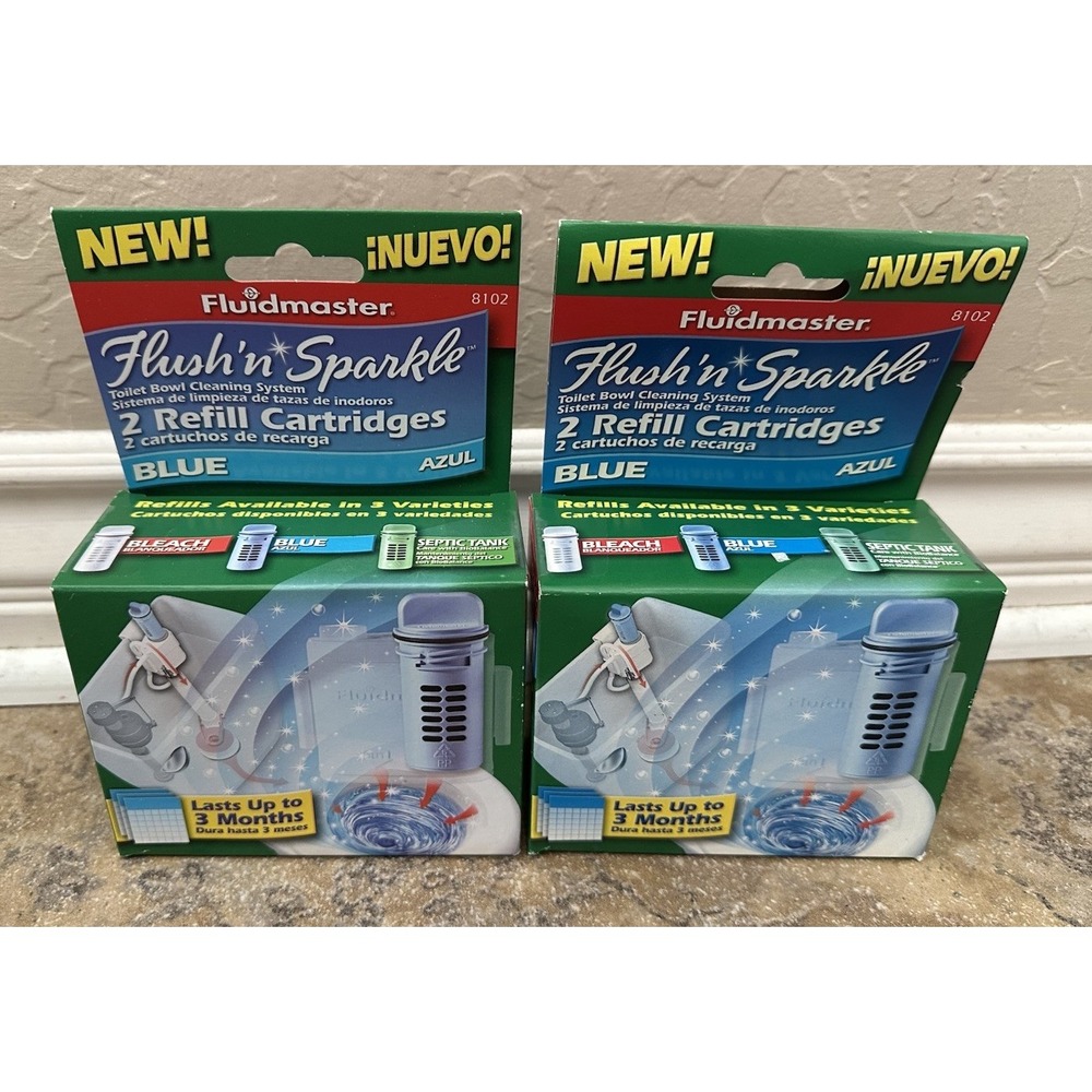 Fluidmaster 8102 Flush'n Sparkle Self-Cleaning Toilet Bowl System Refills, 2 Lot